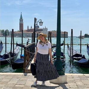 Hudson North Striped Navy Skirt